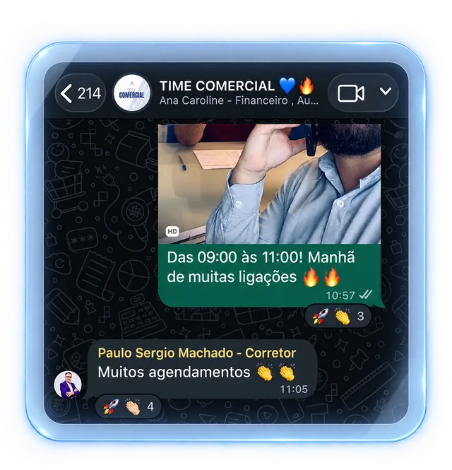 Time comercial: manhã de muitas ligações e muitos agendamentos