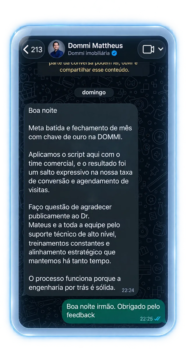 Dommi Mattheus — Dommi Imobiliária: meta batida e salto na taxa de conversão